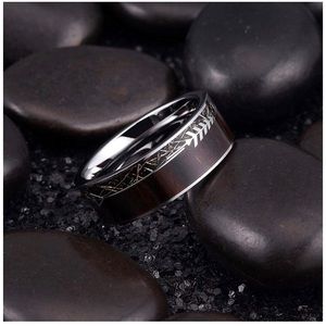 Size 9 8MM wood inlay titanium ring